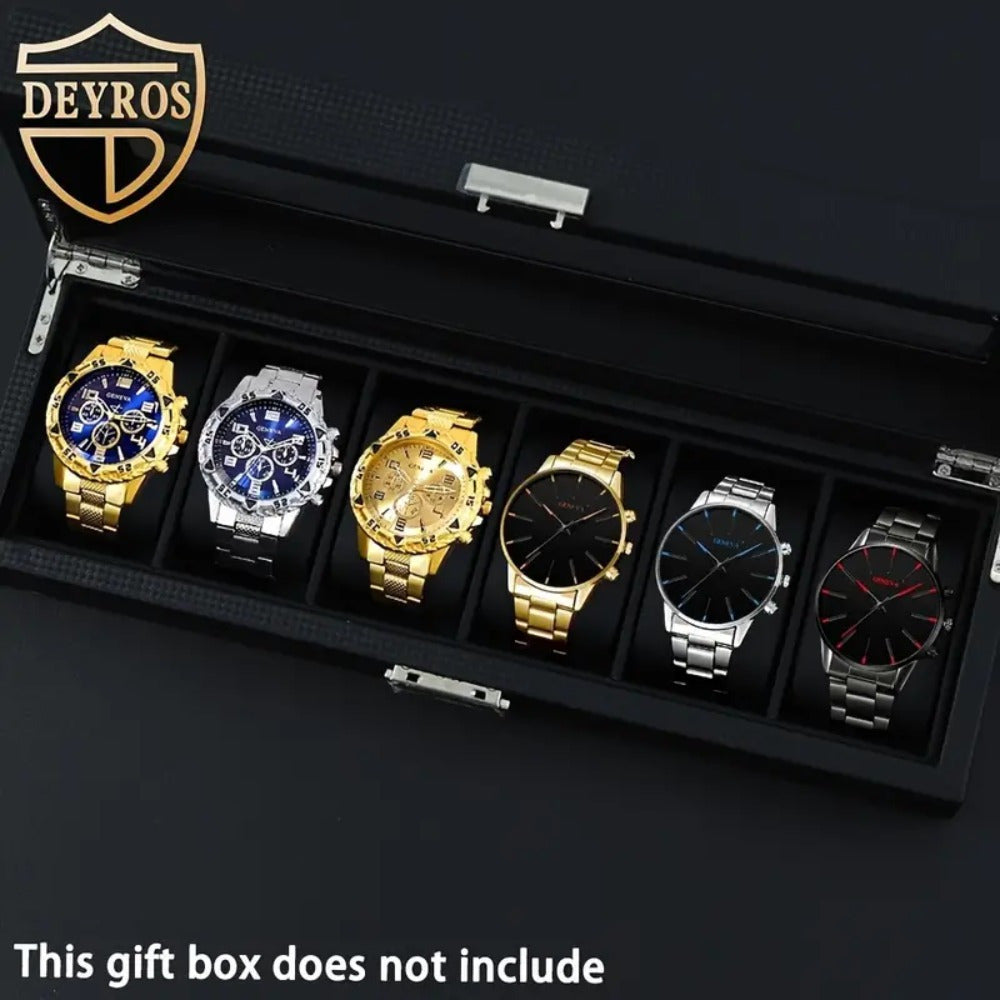 10pcs/ set Men Watches Sets, Casual Watches for Men Analog Alloy & Faux Leather Quartz Mens Watches, Multiple Color Men Watch, Ideal Choice for Gifts Wrist Watch, Reloj Para Hombre.