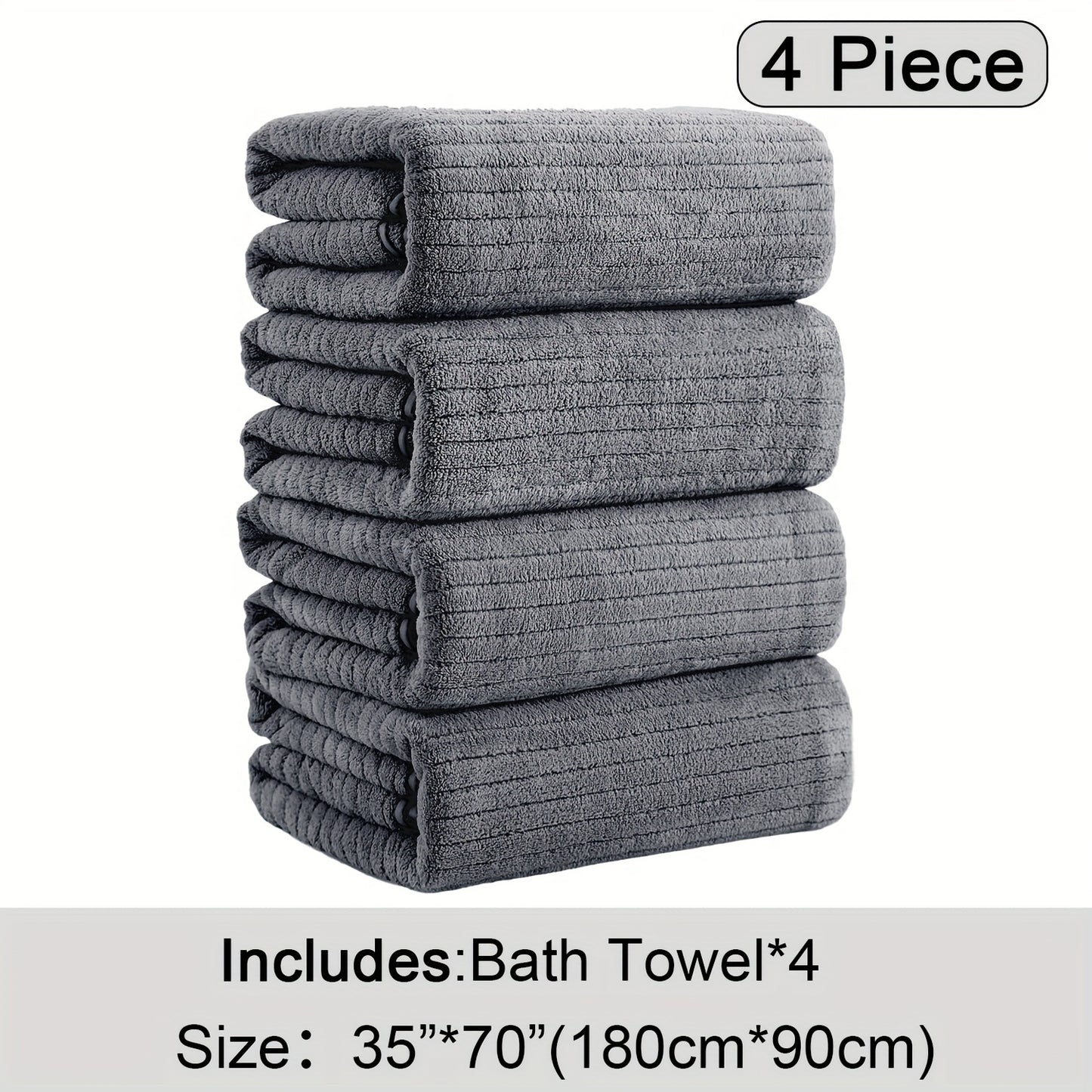 4 Pack Oversized Bath Towels Set, 35"x70" Extra Large Towel Microfiber Absorbent XL Bath Sheet Super Soft Bathroom Towels Set Quick Dry Plus Size Shower Towels for Family Hotel, Valentine's day gift