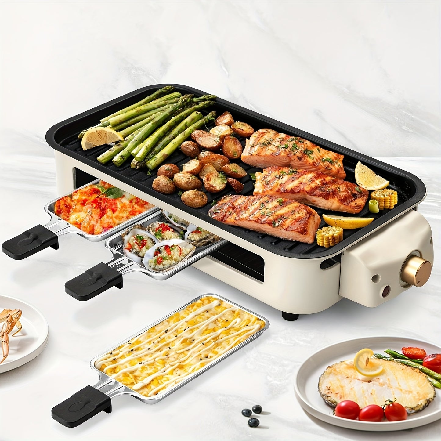 Smokeless Electric Grill, Indoor Grill With Removable Non-Stick Plate, Indoor Grill, Kitchen Must Haves, 1500W, Portable BBQ Grill, Electric Griddle, Best Quality Items, Dishwasher Safe, Hot Pot, Cooking, Gifts, Gift Ideas, P