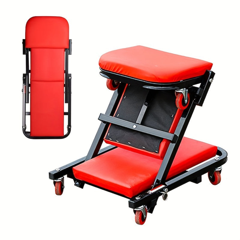 Foldable Z-crawler 2-in-1 crawling suit, 36 inch Z-shaped crawling seat, 300 pound capacity, adjustable roller coaster rolling folding car crawling suit, new gift for husband, with 6 2.5-inch wheels, suitable for outdoor, car