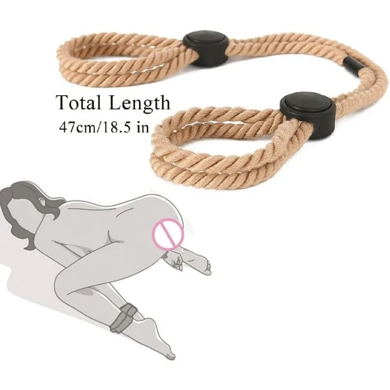 BDSM Sex Restraints Adjustable Bondage Rope Sex Handcuff Adult Restraint Rope Sexy Handcuffs Leg Straps Slave Bondage CouplePlay