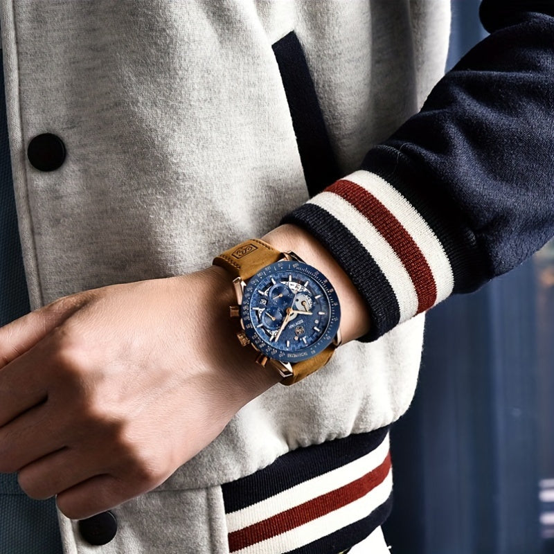 BENYAR Watches For Men Analog Quartz Chronograph Luminous Big Face Mens Watches Business Work Sport Casual Fashion Designer Dress Men'S Wrist Watches Elegant Gift For Men