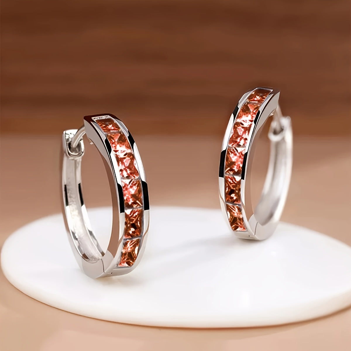 Luxury Hoop Earrings - Sparkling Cubic Zirconia Accents, Nickel-Free Copper, Hypoallergenic, Perfect for Daily Wear, Parties, and Special Occasions, Multiple Colors Available