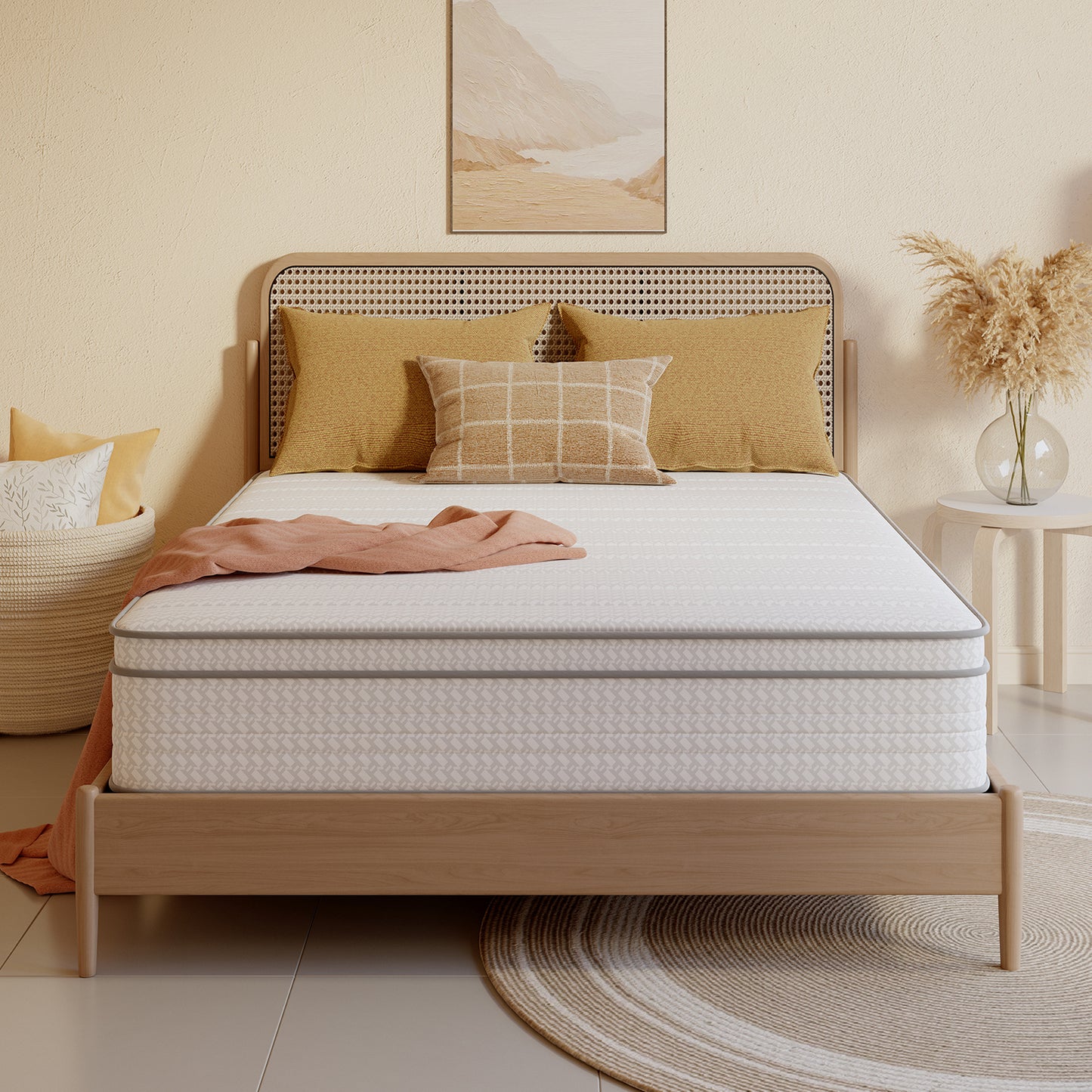 SweetNight 6/8/10/12/14 inch Memory Foam Hybrid Mattress With Pocket Springs, Twin Xl, Full, Queen, King, Sizes In A Box, Medium Firm, Mattresses For Support Comfort, Fiberglass-Free