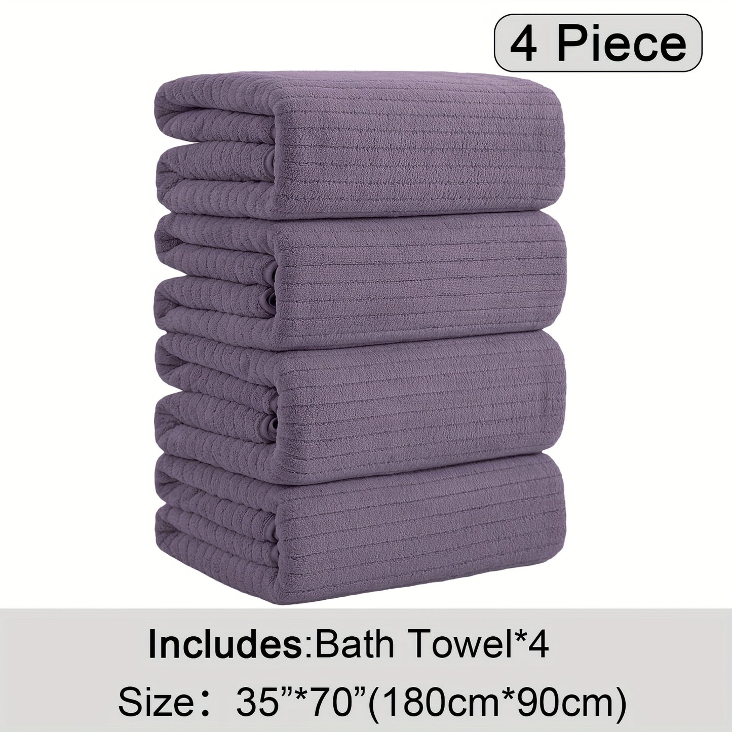 4 Pack Oversized Bath Towels Set, 35"x70" Extra Large Towel Microfiber Absorbent XL Bath Sheet Super Soft Bathroom Towels Set Quick Dry Plus Size Shower Towels for Family Hotel, Valentine's day gift