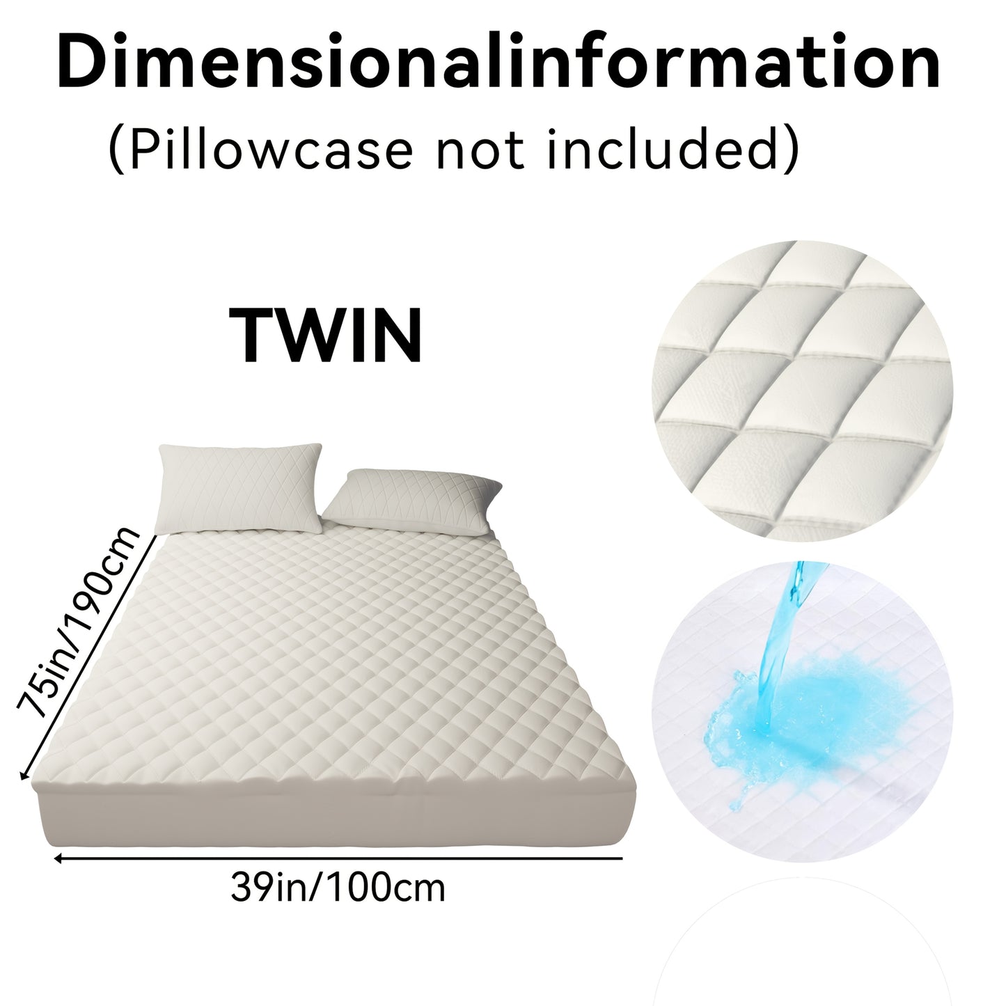 1pc Cooling Waterproof Mattress Protector, Cool And Comfortable, Layered Fitted Sheet, Solid Color Bedding Design, Can Be Used As A Separate Bedspread, 9-15 Inches Deep Pocket, Ideal For Bedroom, Guest Room And Hotel Mattress