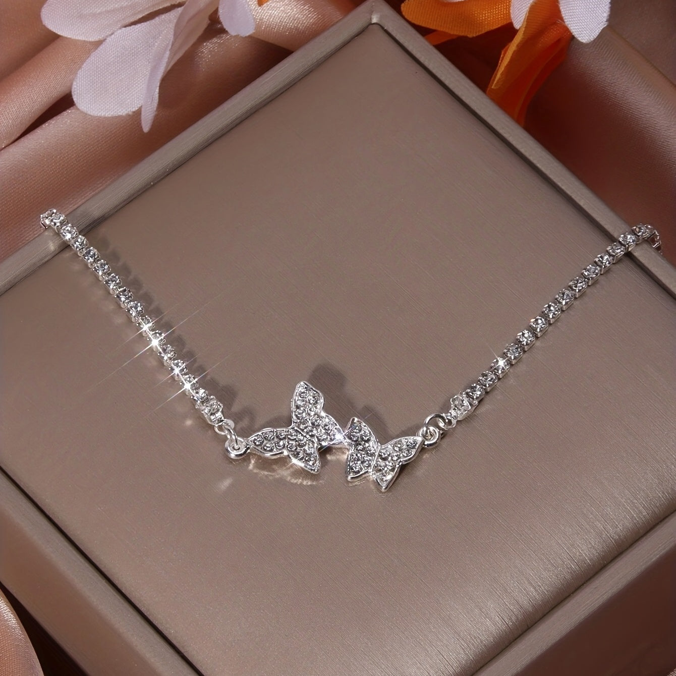 [Butterfly Blingbling Holiday Party Bracelet] Glitter Simple Butterfly Blingbling Bracelet Holiday Party Dating Decor Jewelry Gift