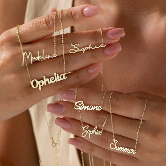 [Personalized Necklace] Customizable Stainless Steel Name Necklace | Personalized Cursive/Script Fonts, Handmade Jewelry Gift for Women, Mother's Day, Birthday, Christmas - Durable Casual Attire, Year-Round Versatile Jewelry,