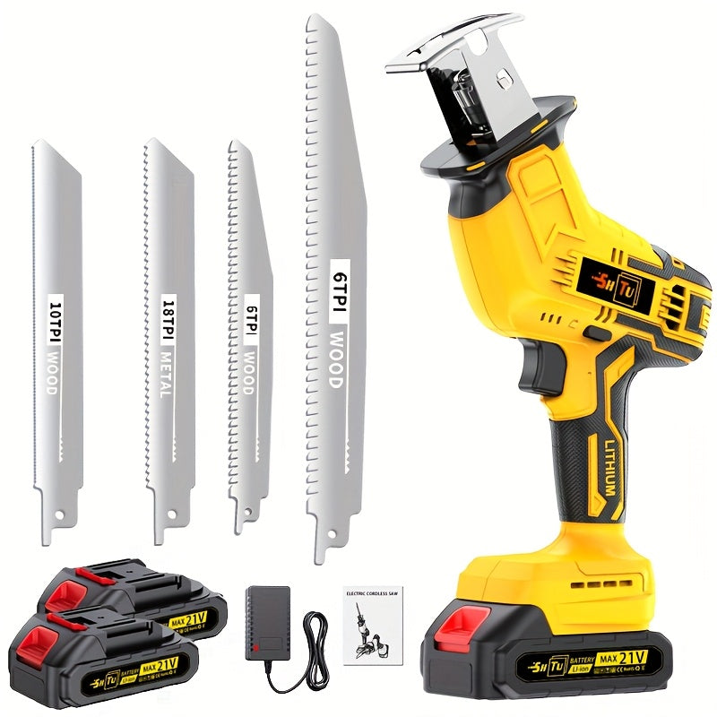 2025 Newly Upgraded Wireless Rotary Saw And Electric Reciprocating Saw in 2025, Equipped with Blade Set And Wood/Metal/Pvc Cutting Charger, And Featuring Multiple Safety Functions, Including a Safety Lock for Multi-Purpose Cu