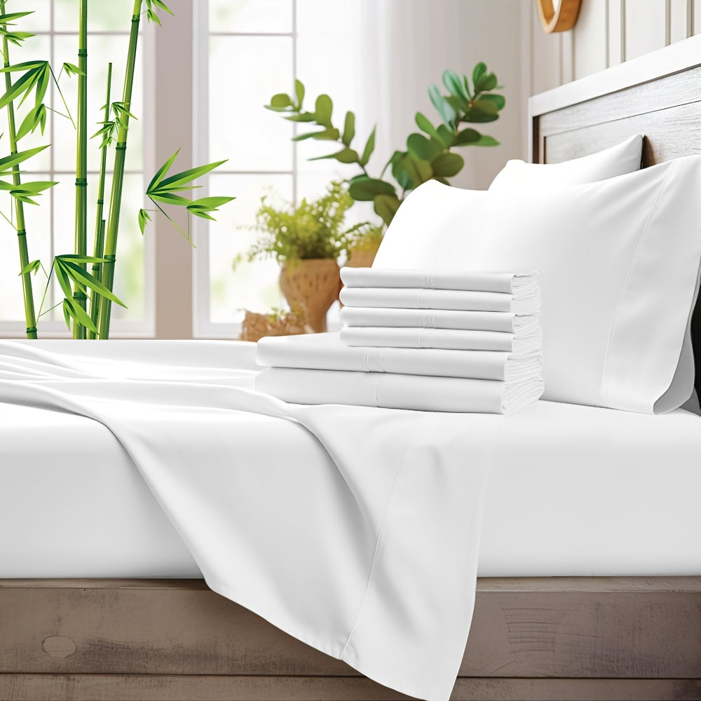 [Cooling Bed Sheets] Ice Cooling Bed Sheet Set, Heat Relief 2000TC Luxury Sheets for Hot Sleepers, Moisture Wicking & Temperature Regulating, NightBreeze Luxe Cooling Sheet Sets