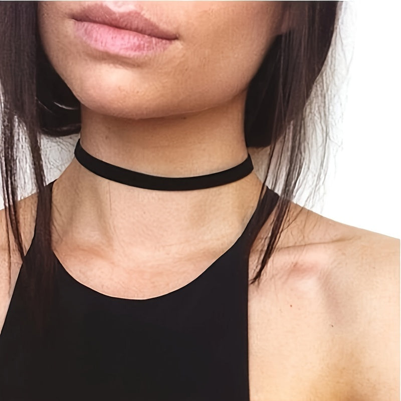 6pcs/Set Adjustable Velvet Rope Choker Necklace, Gothic Sexy Lace Tattoo Style, Synthetic Fiber for Daily & Party Wear, All-Season