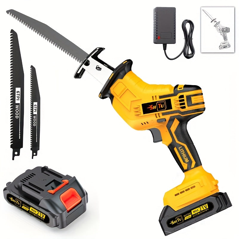 2025 Newly Upgraded Wireless Rotary Saw And Electric Reciprocating Saw in 2025, Equipped with Blade Set And Wood/Metal/Pvc Cutting Charger, And Featuring Multiple Safety Functions, Including a Safety Lock for Multi-Purpose Cu