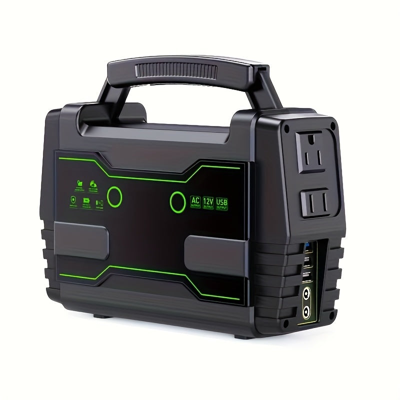 Portable Power Station 200W/300W Peak Camping Solar Generator 155Wh/167Wh/296Wh Power Bank with 30/60W Solar Panel with AC Outlet 110V with Multi-Output LED Flashlights for CPAP Home Camping Hurricane Emergency