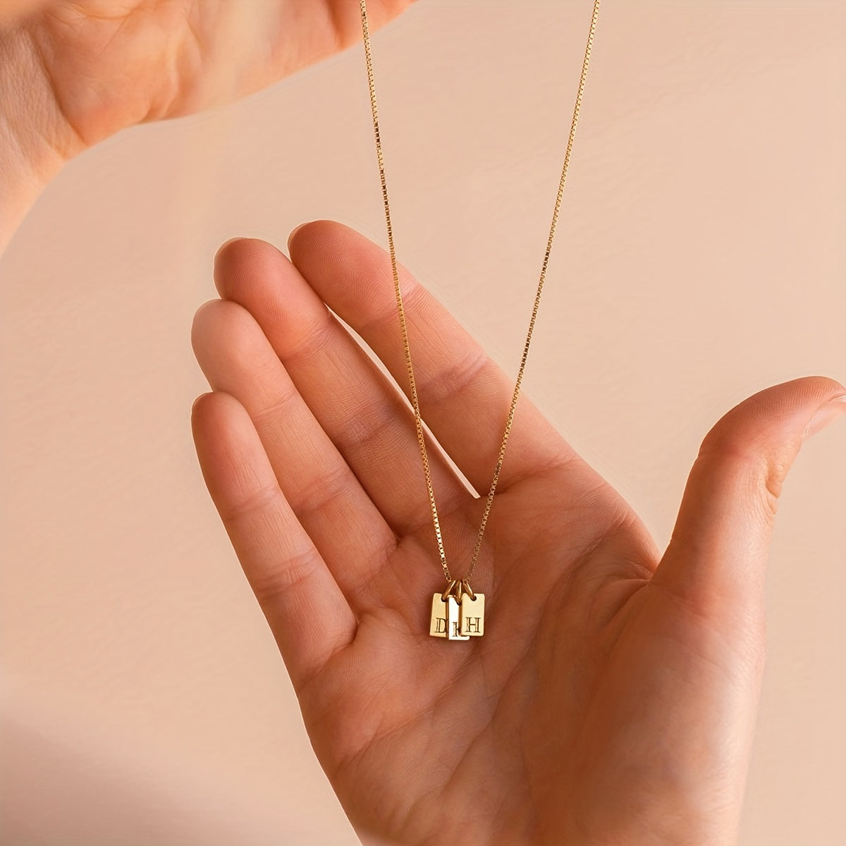 Initials Necklace for Women - 14k Golden Plated Delicate Monogram Pendant, Name Jewelry Gift for Valentine's Day, Everyday Elegance & Year-Round Wear, Necklace, Elegant Accessory, Luxurious Appearance