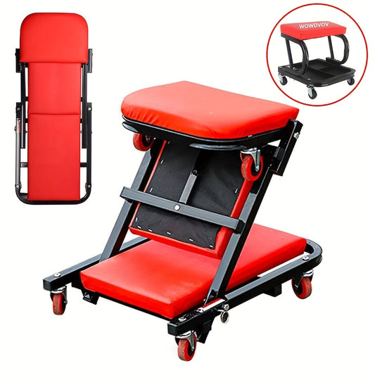 Foldable Z-crawler 2-in-1 crawling suit, 36 inch Z-shaped crawling seat, 300 pound capacity, adjustable roller coaster rolling folding car crawling suit, new gift for husband, with 6 2.5-inch wheels, suitable for outdoor, car