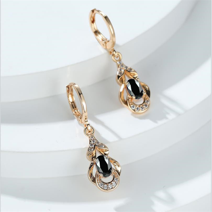 [Elegant Earrings] 18K Gold Plated Elegant Zirconia Drop Earrings | Women's Ear Jewelry For Banquet Dinner Decor