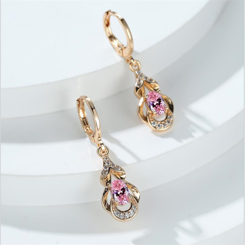 [Elegant Earrings] 18K Gold Plated Elegant Zirconia Drop Earrings | Women's Ear Jewelry For Banquet Dinner Decor