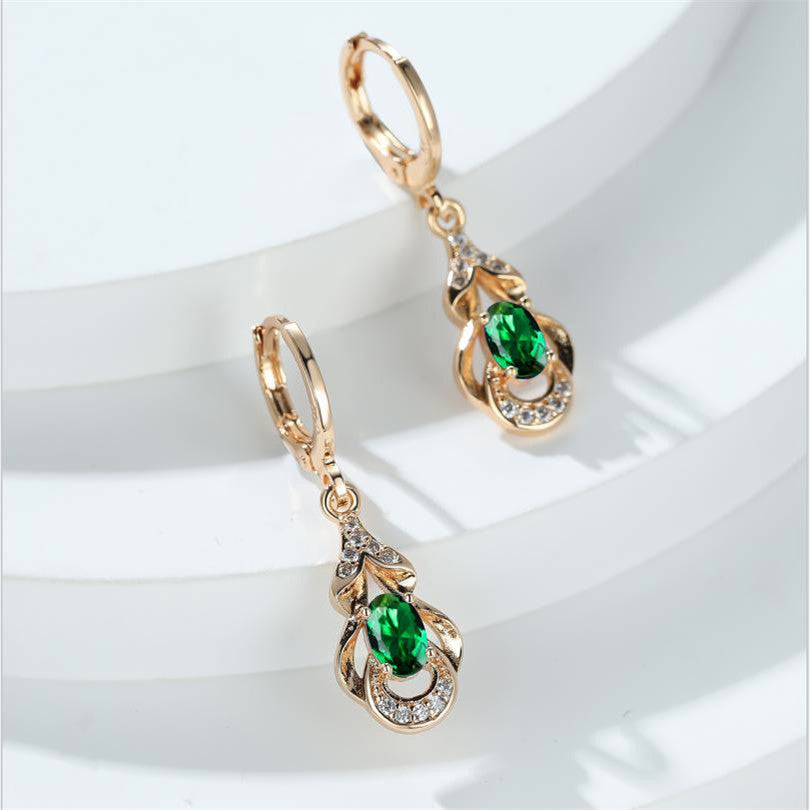 [Elegant Earrings] 18K Gold Plated Elegant Zirconia Drop Earrings | Women's Ear Jewelry For Banquet Dinner Decor