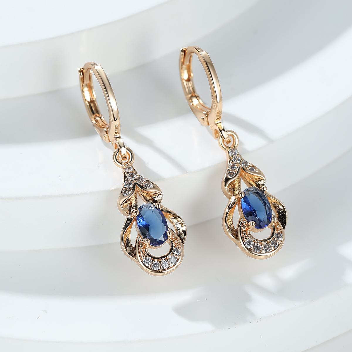 [Elegant Earrings] 18K Gold Plated Elegant Zirconia Drop Earrings | Women's Ear Jewelry For Banquet Dinner Decor