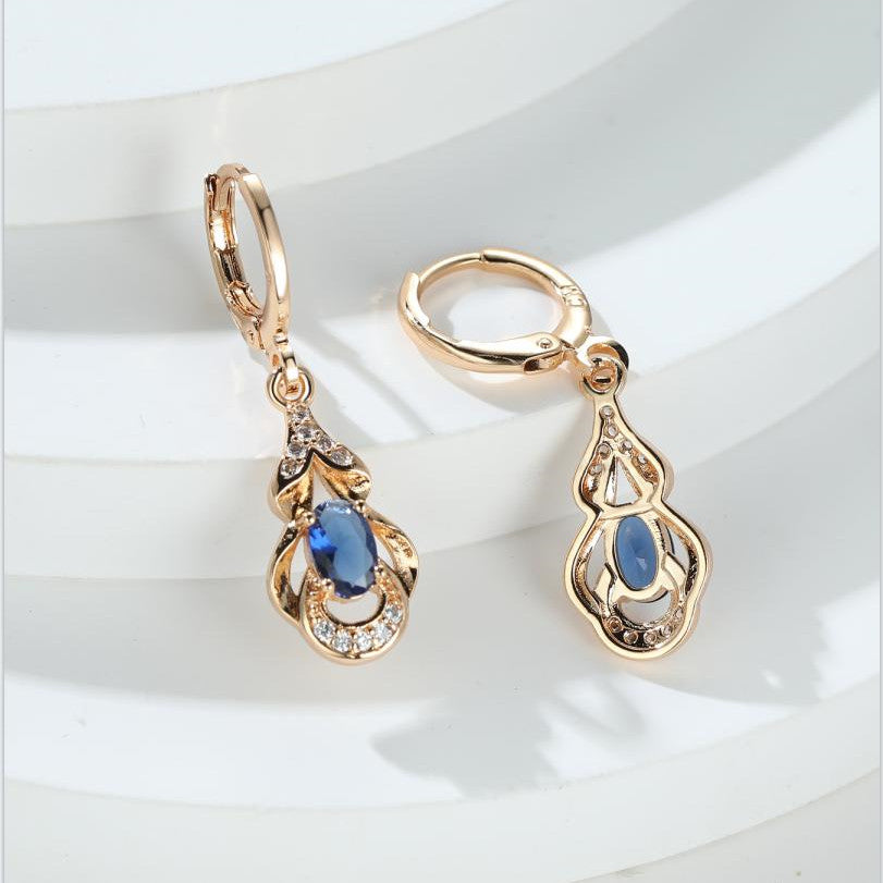 [Elegant Earrings] 18K Gold Plated Elegant Zirconia Drop Earrings | Women's Ear Jewelry For Banquet Dinner Decor