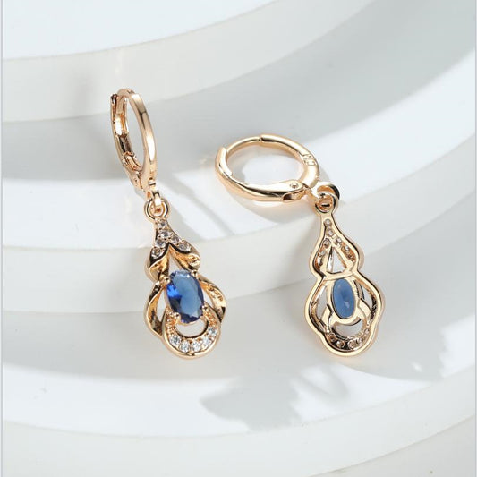 [Elegant Earrings] 18K Gold Plated Elegant Zirconia Drop Earrings | Women's Ear Jewelry For Banquet Dinner Decor