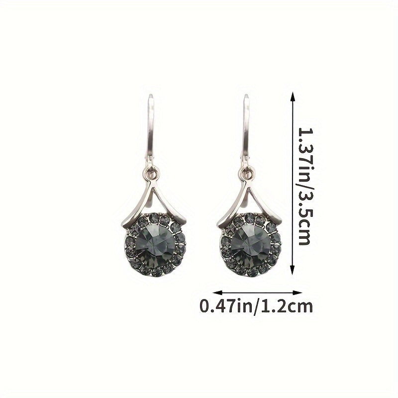 Elegant Aurora French-Inspired Cubic Zirconia Drop Earrings - Dazzling Luxurious Sparkle with Exquisite Design, Perfect for Weddings, Parties, and Special Occasions for Women