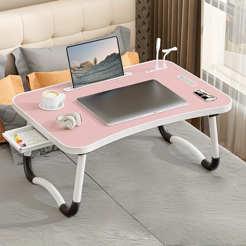 Portable Laptop Bed Table with Cup Holder & Tablet Card Slot - Multifunctional Tray for Eating, Reading, Writing - Stable Durable Foldable Design for Bed, Sofa, Floor - Lightweight & Space-Saving, Bed Table for Laptop, Sofa A