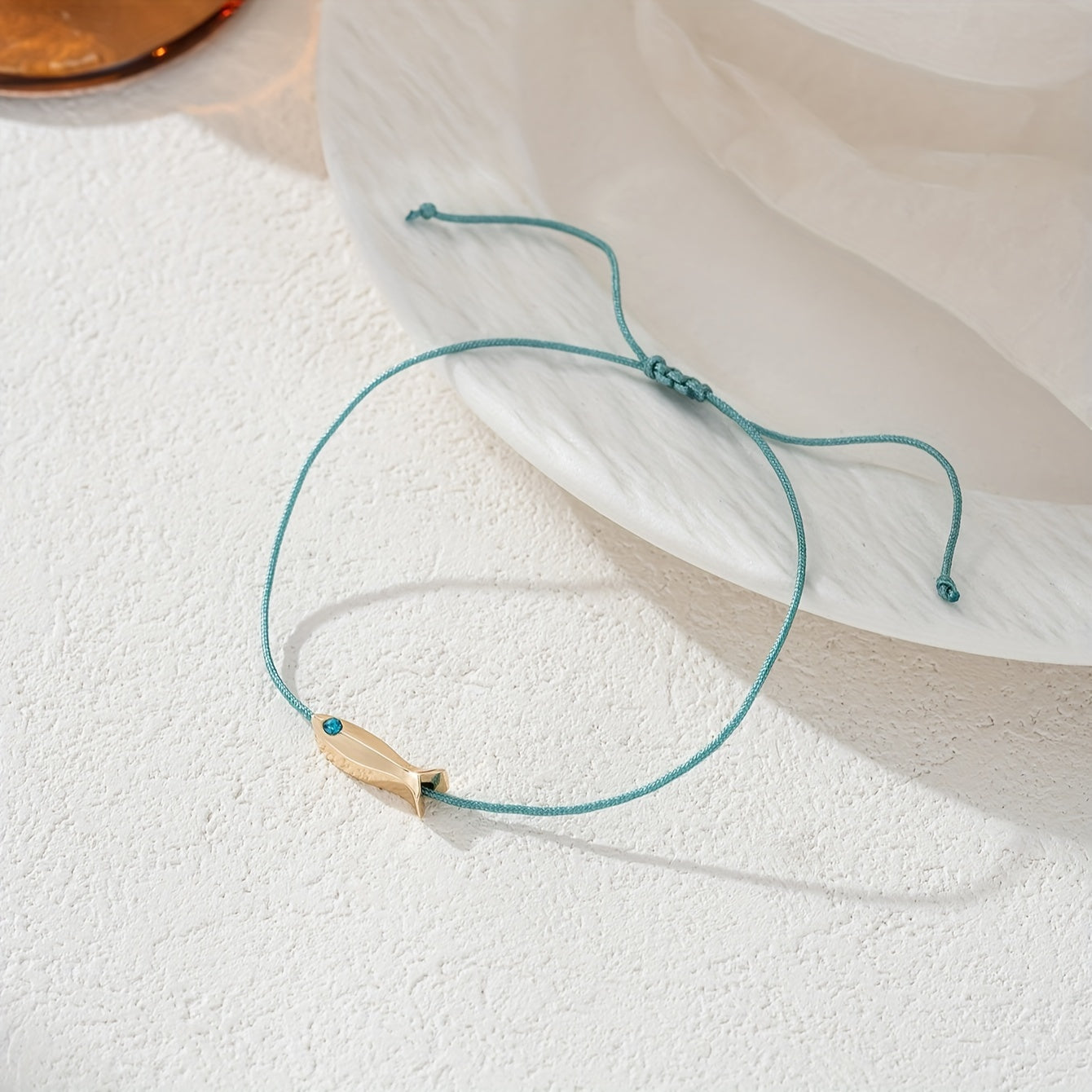 Women's Dainty Fish Charm Adjustable Anklet, Beach Vacation Party Everyday Accessory, Minimalist Style, Fashion Jewelry