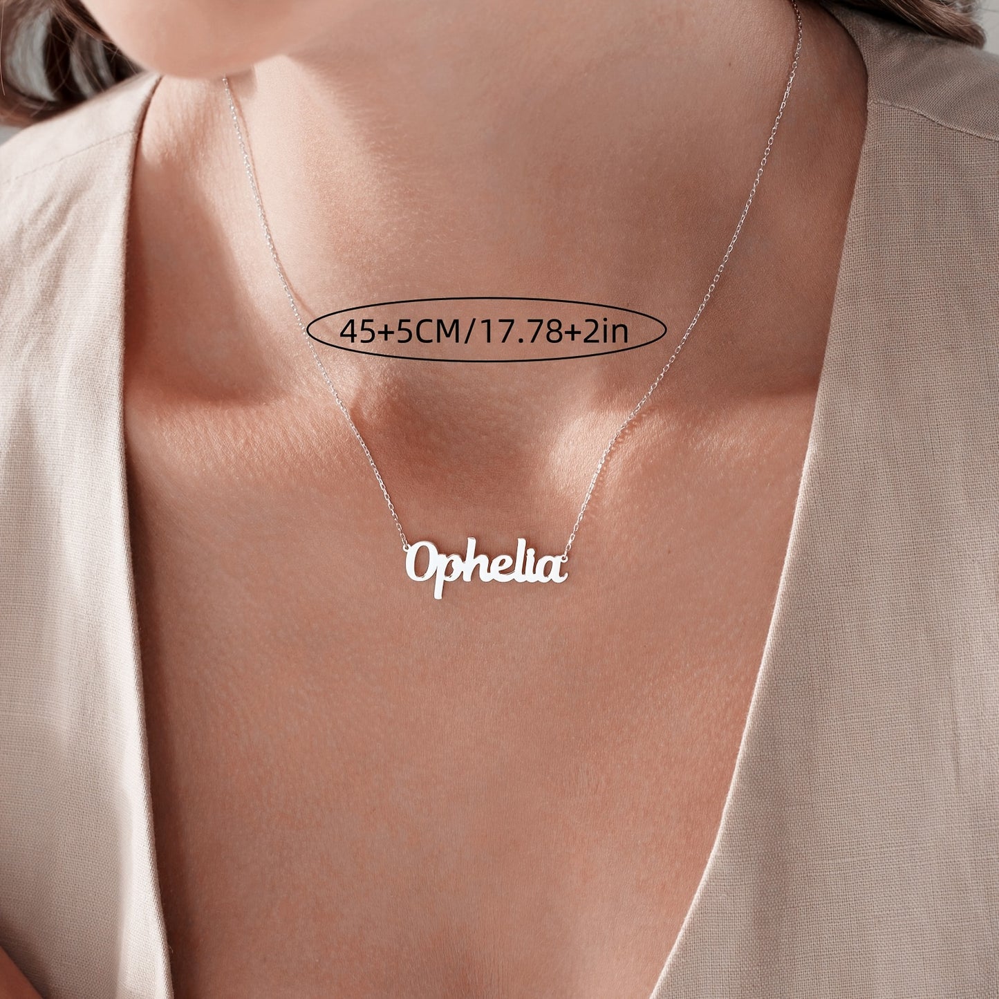 [Personalized Necklace] Customizable Stainless Steel Name Necklace | Personalized Cursive/Script Fonts, Handmade Jewelry Gift for Women, Mother's Day, Birthday, Christmas - Durable Casual Attire, Year-Round Versatile Jewelry,