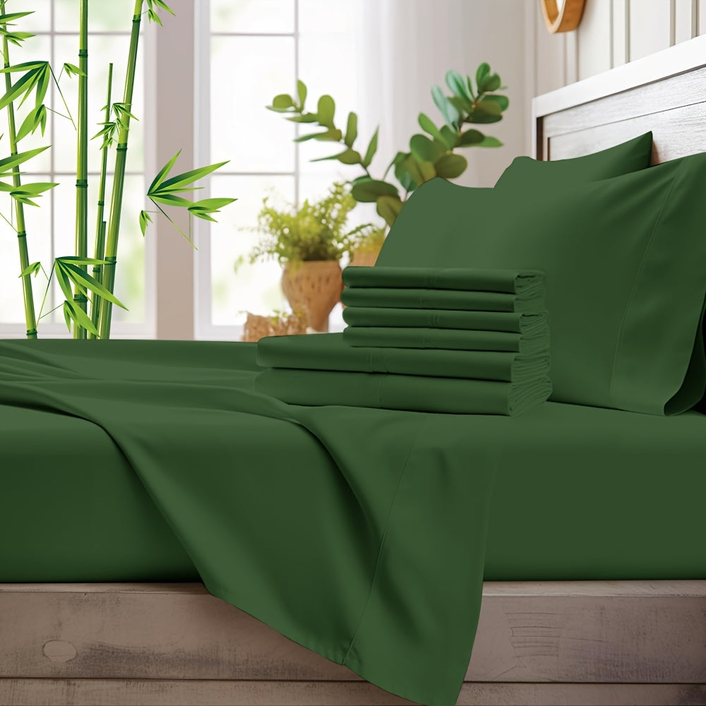[Cooling Bed Sheets] Ice Cooling Bed Sheet Set, Heat Relief 2000TC Luxury Sheets for Hot Sleepers, Moisture Wicking & Temperature Regulating, NightBreeze Luxe Cooling Sheet Sets