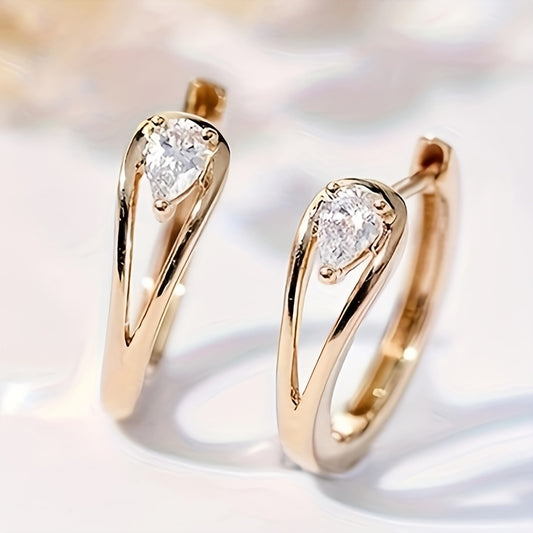 Circular Zirconia Minimalist and Stylish Geometric-Shaped Earrings for Women's Parties and Daily Casual Accessories