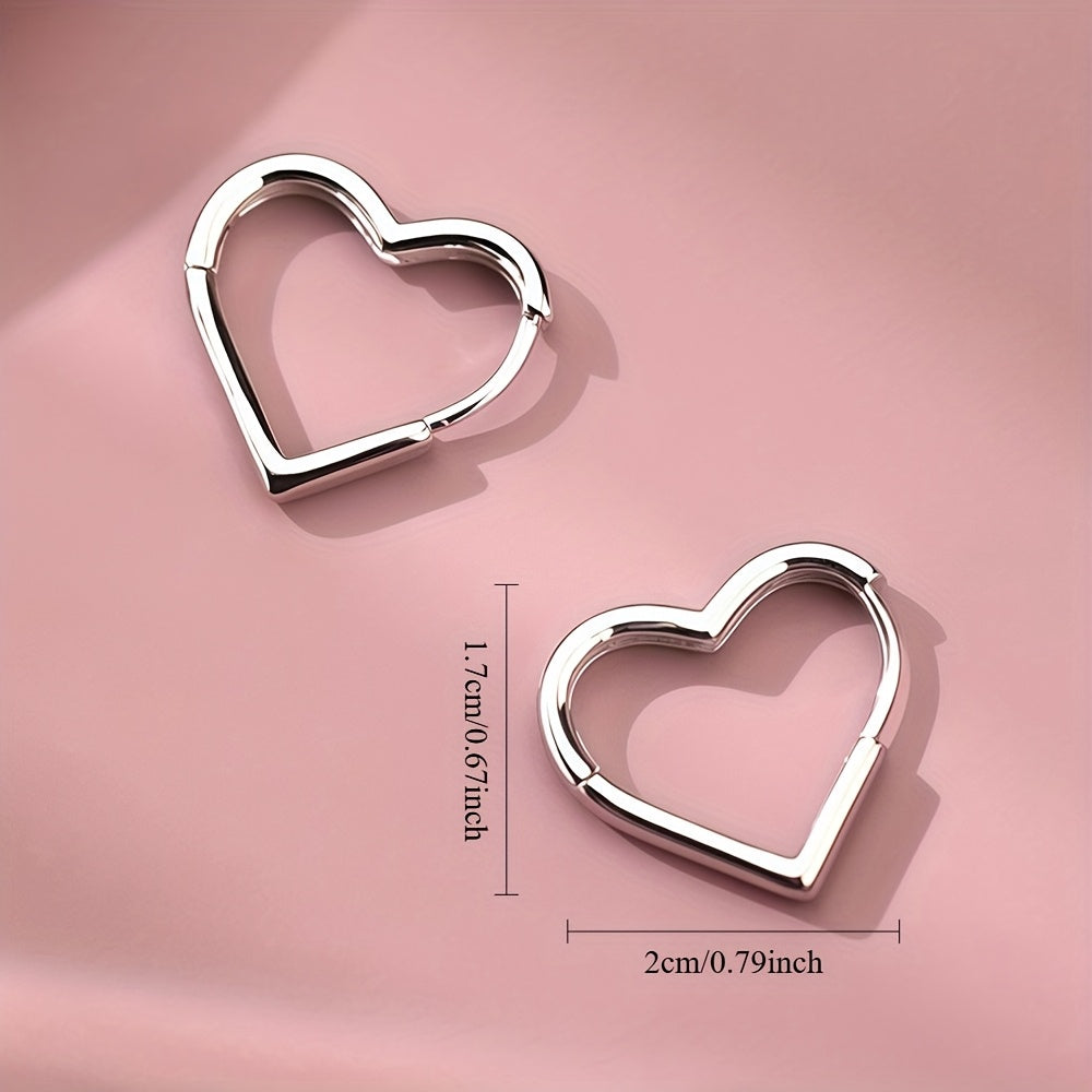 Hypoallergenic stainless steel heart-shaped earrings, comfortable and versatile, simple and elegant, high-quality fashionable Women's earrings for daily wear or parties, jewelry accessories, are exquisite gifts for women.