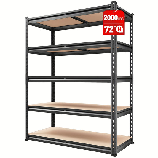 2000LBS Garage Shelving Storage Shelves Heavy Duty Shelving 5 Tier Metal Shelving Units For Garage Shelves 72"H X35.5"W X 15.8"D, Adjustable Metal Shelving Unit For Garage Shelves Utility Rack Shelf For Basement Pantry Closet
