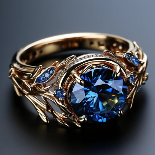 925 Silver Fashion Set Synthetic Sapphire Ring - Vintage Style Jewelry, Elegant in All Seasons, Suitable for Daily Wear and Party/ Birthday/ Anniversary/ Mother's Day/ Father's Day/ Christmas Gifts