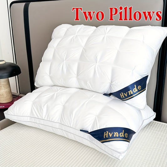 2pcs Luxury 5-Star Hotel Quality Pillows, 19x29 Inches - Deep Sleep Neck Support, Non-Collapse High Pillow Core for All Seasons, Hypoallergenic Polyester Cover, Modern Pillow Design|Soft Texture Finish, Pillows for Sleeping,
