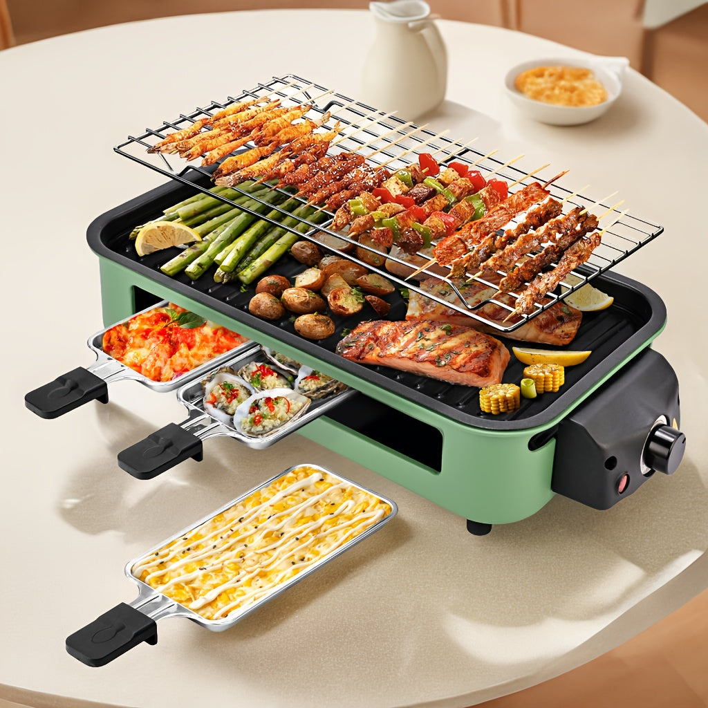 Smokeless Electric Grill, Indoor Grill With Removable Non-Stick Plate, Indoor Grill, Kitchen Must Haves, 1500W, Portable BBQ Grill, Electric Griddle, Best Quality Items, Dishwasher Safe, Hot Pot, Cooking, Gifts, Gift Ideas, P