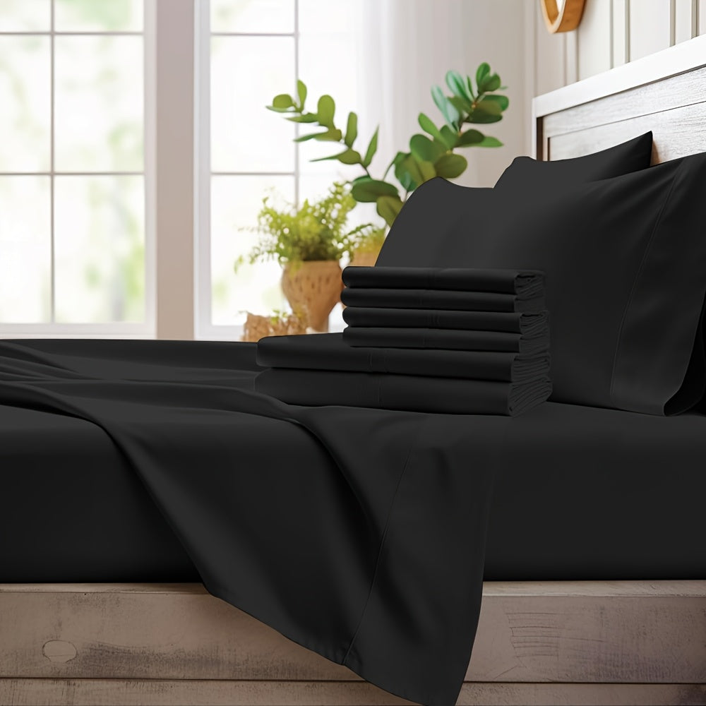 [Cooling Bed Sheets] Ice Cooling Bed Sheet Set, Heat Relief 2000TC Luxury Sheets for Hot Sleepers, Moisture Wicking & Temperature Regulating, NightBreeze Luxe Cooling Sheet Sets
