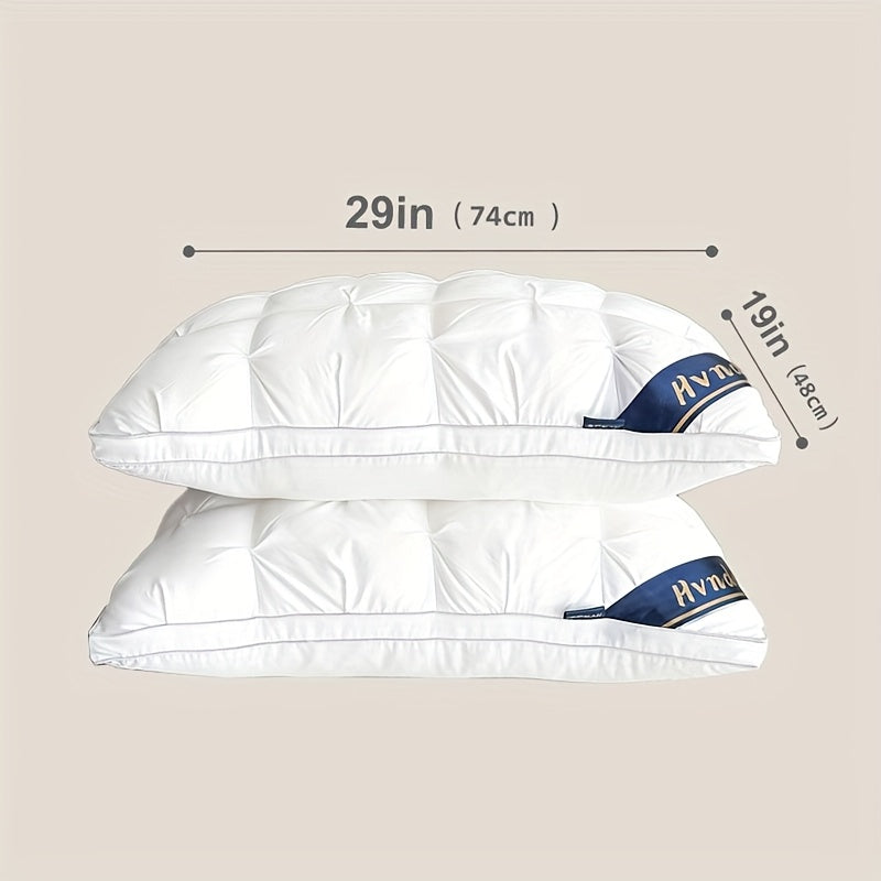 2pcs Luxury 5-Star Hotel Quality Pillows, 19x29 Inches - Deep Sleep Neck Support, Non-Collapse High Pillow Core for All Seasons, Hypoallergenic Polyester Cover, Modern Pillow Design|Soft Texture Finish, Pillows for Sleeping,