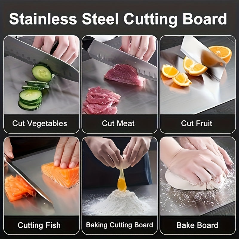 Premium Stainless Steel 2025 Double-Sided - Food Grade Stainless Steel Cutting Board For Kitchen And Dining