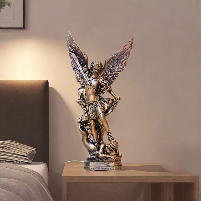 1pc Resin Classic Saint Michael Angel, Demon Killer Statue - Desktop Decoration, Religious Decoration, Perfect Christmas And Holiday Gift, Happy New Year