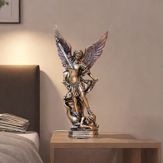 1pc Resin Classic Saint Michael Angel, Demon Killer Statue - Desktop Decoration, Religious Decoration, Perfect Christmas And Holiday Gift, Happy New Year