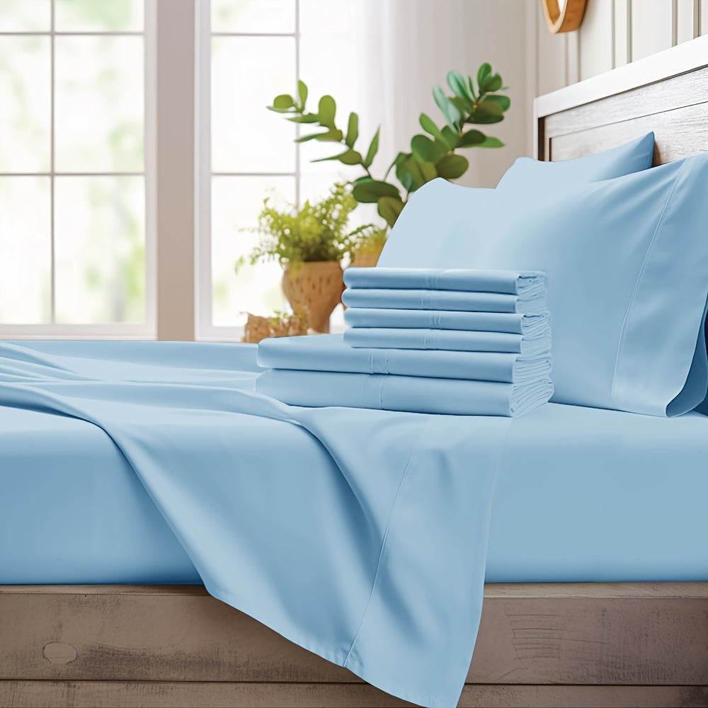 [Cooling Bed Sheets] Ice Cooling Bed Sheet Set, Heat Relief 2000TC Luxury Sheets for Hot Sleepers, Moisture Wicking & Temperature Regulating, NightBreeze Luxe Cooling Sheet Sets