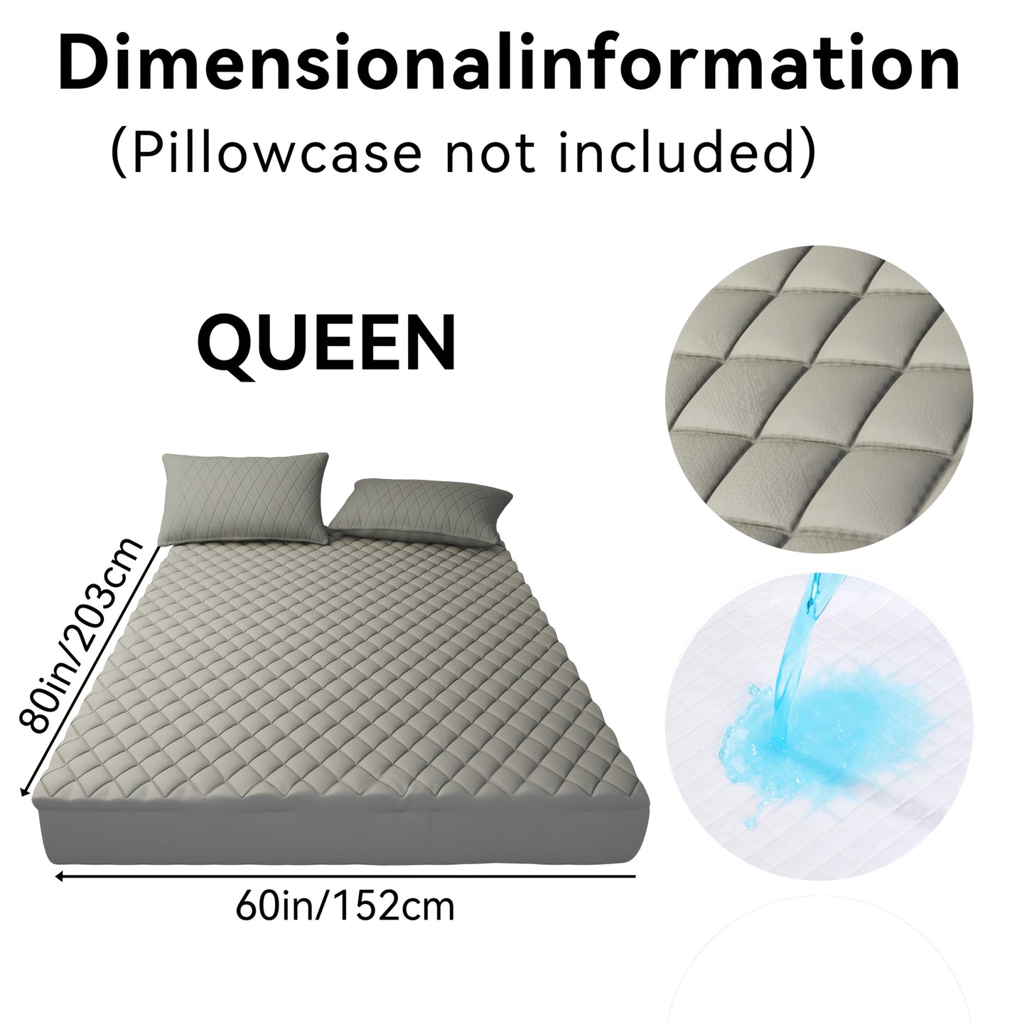 1pc Cooling Waterproof Mattress Protector, Cool And Comfortable, Layered Fitted Sheet, Solid Color Bedding Design, Can Be Used As A Separate Bedspread, 9-15 Inches Deep Pocket, Ideal For Bedroom, Guest Room And Hotel Mattress