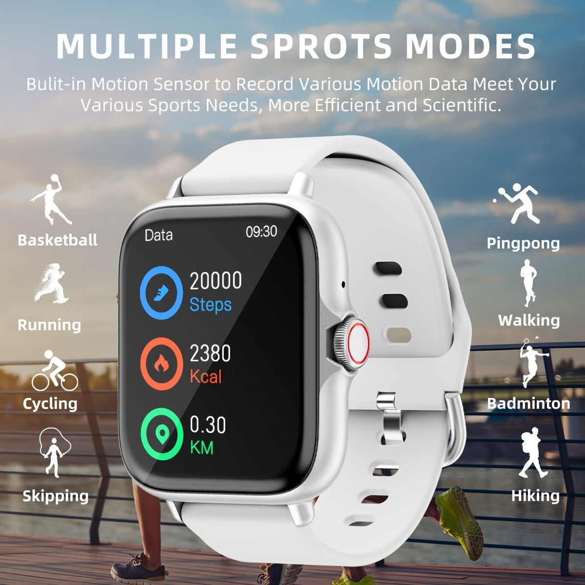 [Smart Watch] 1.83" Smart Watch | Full Touch Screen, Activity Tracker with Call & Message Functions, Pedometer, Multiple Sports Modes, Compatible with IOS/Android Devices, Simple Style, Ideal Gift for Any Occasion