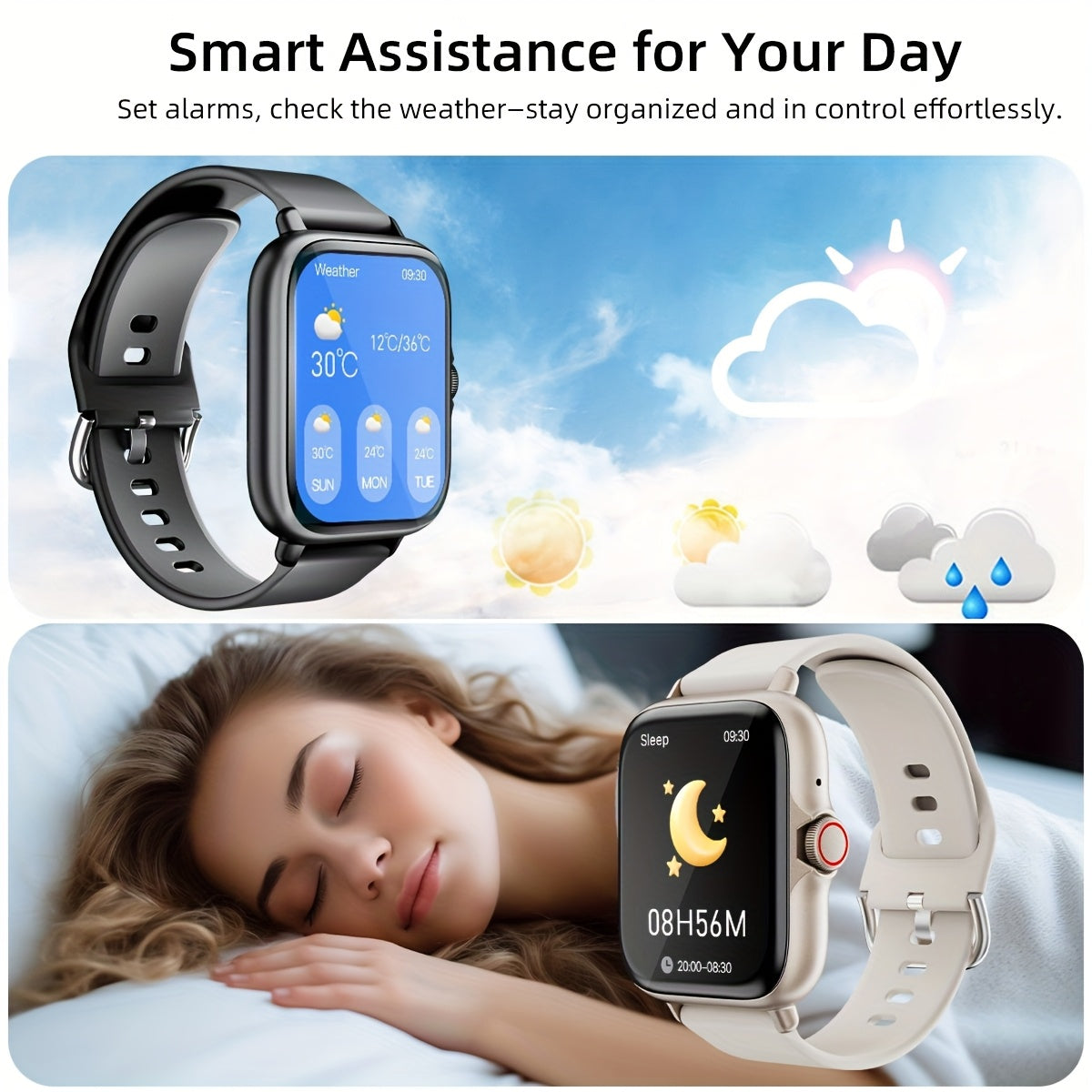 [Smart Watch] 1.83" Smart Watch | Full Touch Screen, Activity Tracker with Call & Message Functions, Pedometer, Multiple Sports Modes, Compatible with IOS/Android Devices, Simple Style, Ideal Gift for Any Occasion