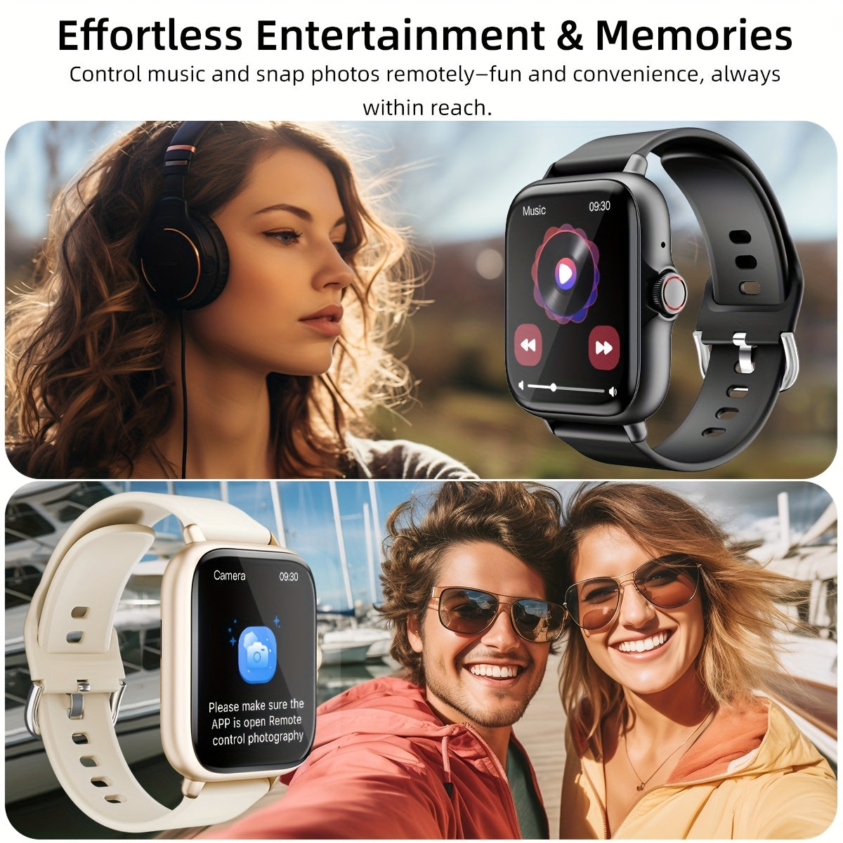 [Smart Watch] 1.83" Smart Watch | Full Touch Screen, Activity Tracker with Call & Message Functions, Pedometer, Multiple Sports Modes, Compatible with IOS/Android Devices, Simple Style, Ideal Gift for Any Occasion