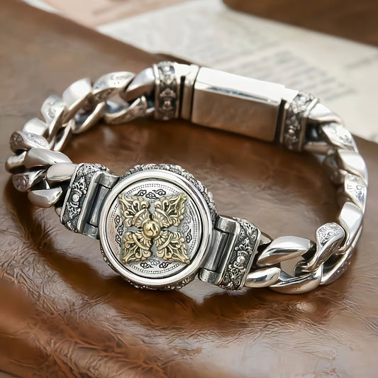 High-End Copper Fashion Bracelet - Rotatable Ethnic Retro Design - Non-Magnetic Jewelry Accessory