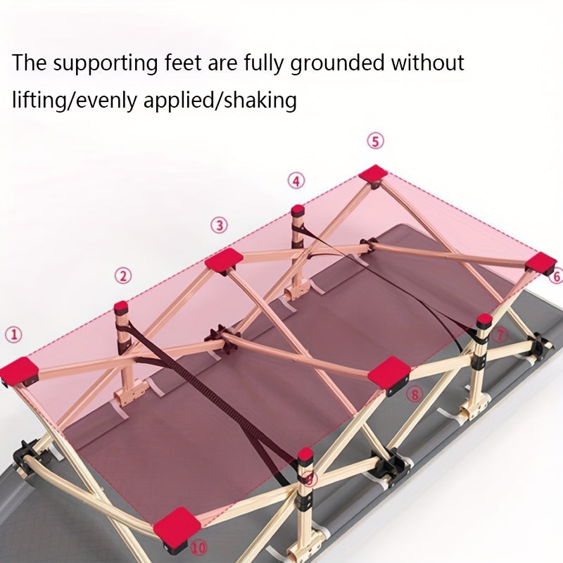 [Outdoor Folding Bed] 75-inch Outdoor Folding Bed, Camping Bed with Flip Mattress, Portable Foldable Guest Bed with 600 lbs Capacity, Heavy-Duty Bed with Carry Bag for Teens, Adults, Travel, Garden, Balcony, Available in Grey