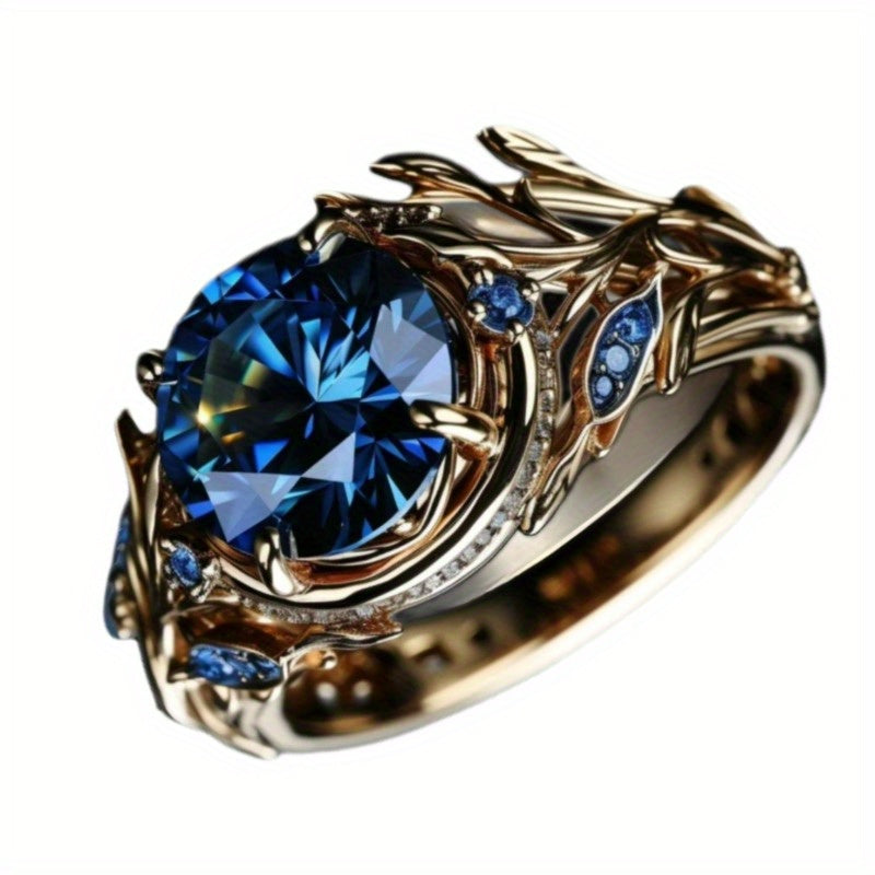 925 Silver Fashion Set Synthetic Sapphire Ring - Vintage Style Jewelry, Elegant in All Seasons, Suitable for Daily Wear and Party/ Birthday/ Anniversary/ Mother's Day/ Father's Day/ Christmas Gifts