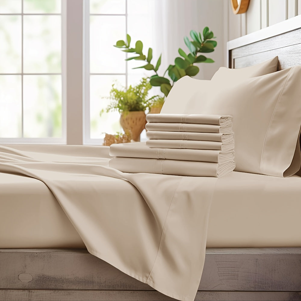 [Cooling Bed Sheets] Ice Cooling Bed Sheet Set, Heat Relief 2000TC Luxury Sheets for Hot Sleepers, Moisture Wicking & Temperature Regulating, NightBreeze Luxe Cooling Sheet Sets